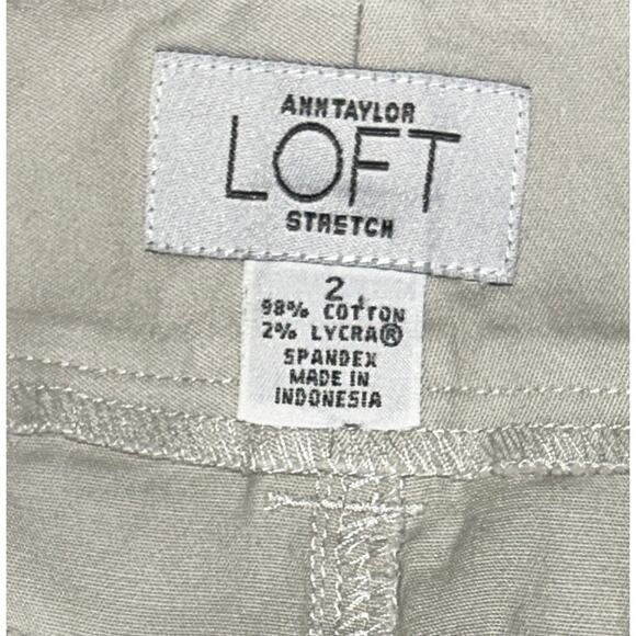 Ann Taylor LOFT Women's Beige Cotton Stretch 3 Button & Zip Front Mini Skirt - Picture 4 of 4